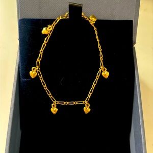 Gold necklace and bracelet combo